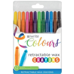 IWrite Colours Retractable Wax Crayons 12's